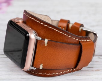 Russet Cuff Leather Apple Watch Band, New Apple Watch Strap 38mm 40mm 41mm 42mm 44mm 45mm 49mm, Apple Watch Series Ultra 8 7 6 5 4 3 2 1