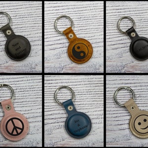 Soporte AirTag, Llavero AirTag, Estuche AirTag, Llavero de cuero, Llavero, Llavero de cuero, Portaetiquetas de mochila, Estuche AirTag, Regalo para ella