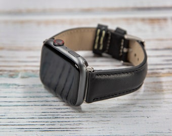 Personalized Leather Apple Watch Band: Full Grain Classic Strap