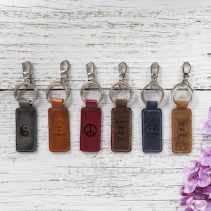 Leather Keyring, Leather Key Loop, Leather Key Fob, Anniversary Gift, Christmas Day Gift, Birthday Gift, Full Grain Leather Keychain