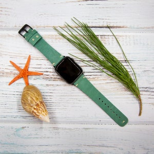 Personalized Full Grain Leather Apple Watch Band