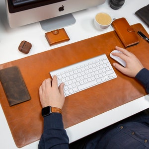 Leather Desk Pad, Large Desk Mat, Leather Mouse Pad, Executive Leather Desk Pad, Best Husband Gift, Christmas Gift, Work from Home Gifts