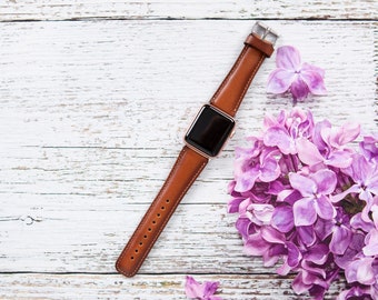 Russet Brown Leather Apple Watch Band, Suitable All iWatch Series, Apple Watch Strap 38mm 40mm 41mm 42mm 44mm 45mm 49mm, Handcrafted Leather