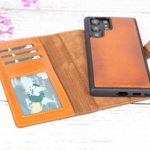 RFID Blocker S22 lederen kaarthouder, gepersonaliseerde Samsung telefoonhoes, S22 stand portemonnee, Samsung S22 Plus portemonnee, lederen S22 Ultra hoesje