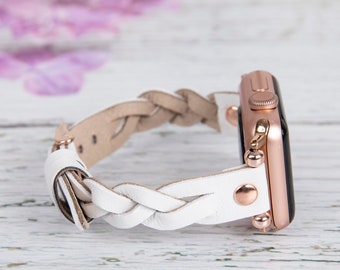 Braided Leather Apple Watch Band: Slim iWatch Strap