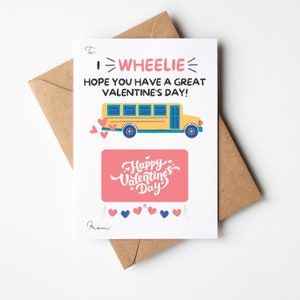 Bus Driver Valentine's Day Card, Gift Card Holder, School Bus Driver ...