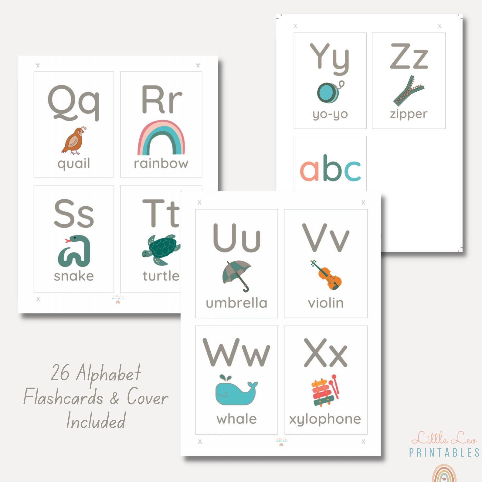 Alphabet Flash Cards Printable ABC Flashcards Alphabet Etsy