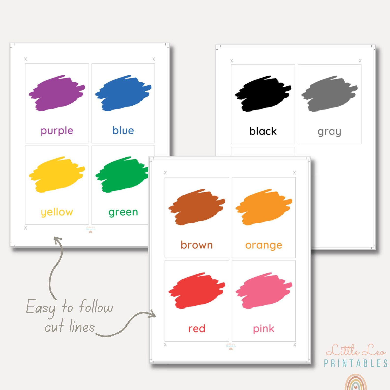 Color Flashcards for Toddlers, Circle Time Preschool Printable, Digital