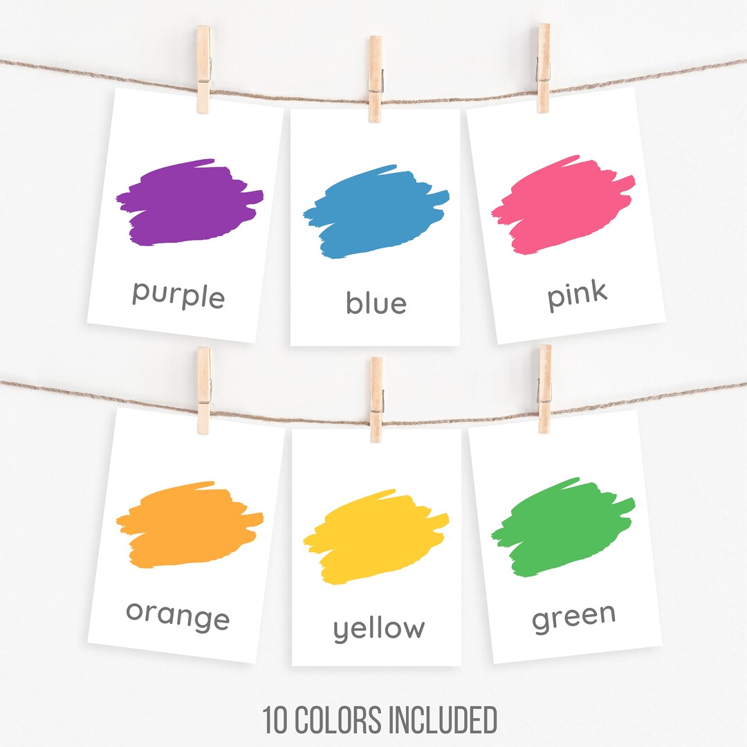 Color Flashcards for Toddlers, Circle Time Preschool Printable, Digital