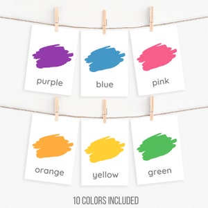 Flashcard a colori per bambini piccoli, Circle Time Preschool stampabile, download digitale