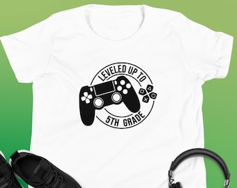 T-shirt a maniche corte per giovani di livello fino alla 5a elementare, camicia di ritorno a scuola, maglietta di quinta elementare, primo giorno di scuola
