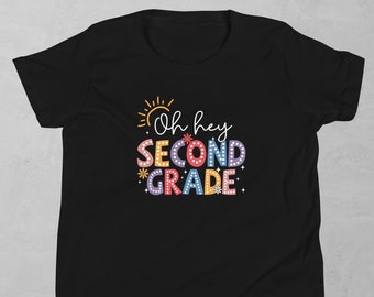 T-shirt à manches courtes pour enfants de deuxième année Oh Hey, rentrée des classes, rentrée des classes