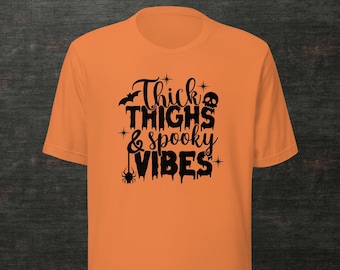 Cuisses épaisses Spooky Vibes T-shirt unisexe, tee-shirt d’Halloween