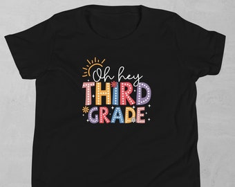 T-shirt à manches courtes pour enfant de troisième année Oh Hey, rentrée des classes, rentrée des classes