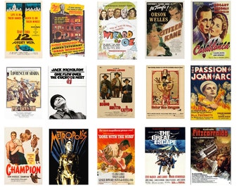 Classic Vintage Cinema Film Posters - Golden age Hollywood painted style