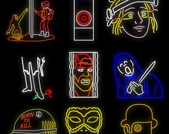 Colección de letreros de neón de Stanley Kubrick: íconos LED de cine de Zoetrope Threads