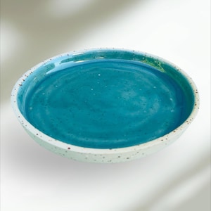 Ceramic dessert plate with rim small flat plate handmade pottery tableware stoneware tableware