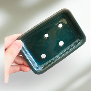Portasapone rettangolare in ceramica porta spugna in ceramica fatto a mano accessorio per il bagno stoviglie da cucina stoviglie in gres
