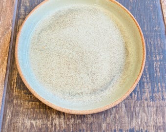 Small stoneware ceramic dessert plate, flat plate, handmade pottery, tableware
