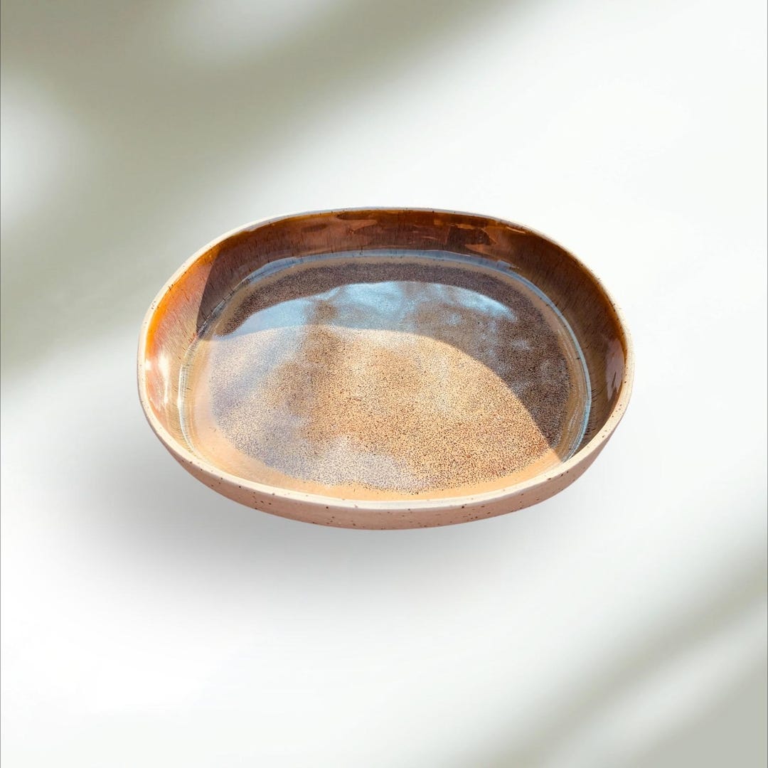 Quadratische flache Salatschüssel aus Keramik, Servierschale, Ramekin, handgemachte Keramik, Keramikküche, handgemachtes Geschirr, Steinzeuggeschirr