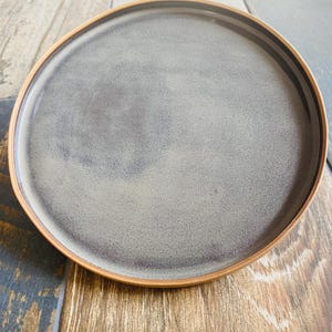 Flat plate with ceramic rim handmade tableware artisan pottery stoneware tableware Serving tray