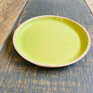 Dessert plate with stoneware rim small flat plate handmade pottery tableware ceramic ceramic
