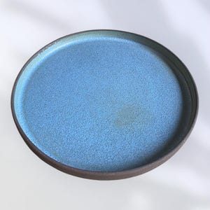 Ceramic dessert plate, small flat plate, handmade pottery, tableware, handcrafted black stoneware