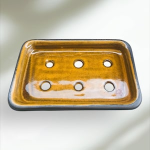 Portasapone rettangolare in ceramica porta spugna in ceramica fatto a mano accessorio per il bagno stoviglie da cucina stoviglie in gres