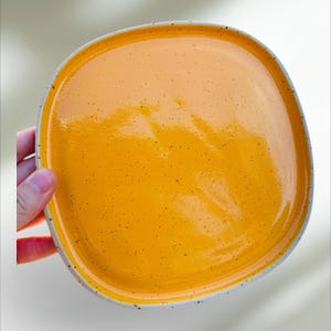 Flat ceramic plate in the shape of pebbles with stoneware rim, small plate, tray, handmade pottery display, tableware