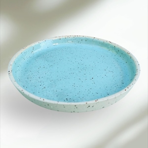Ceramic dessert plate with rim small flat plate handmade pottery tableware stoneware tableware