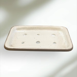 Portasapone rettangolare in ceramica porta spugna accessorio per bagno o cucina in ceramica fatto a mano Stoviglie Stoviglie in gres