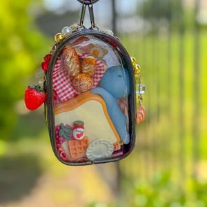 Authentic Smiski Bread Themed purse charm and keychain pouch!