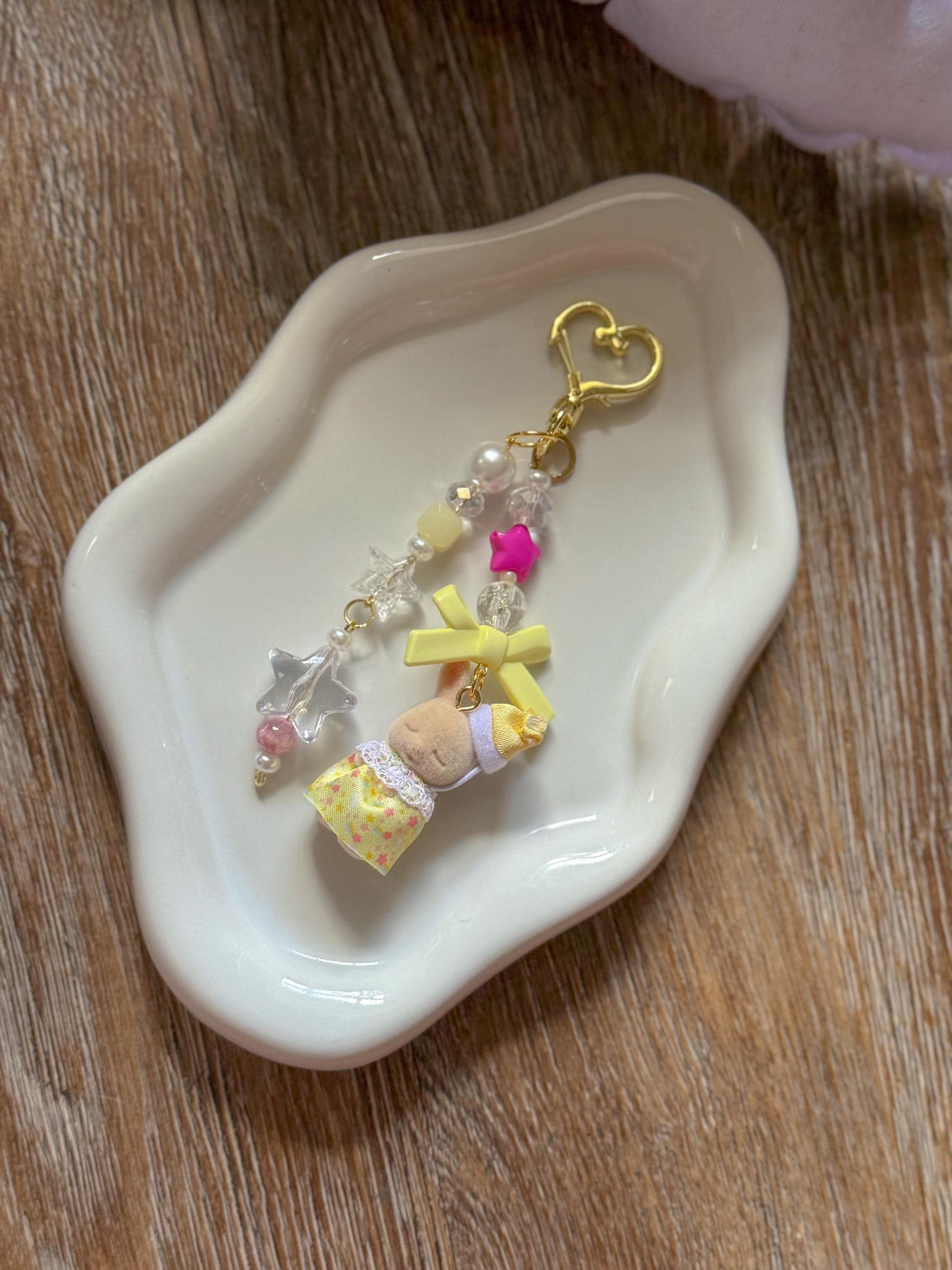 Calico Critter Bag Charm Starry Night Baby Bunny with Pajamas and matching Y2K charms!