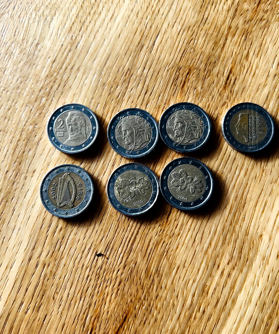 Rare 2 Euro Coins 7 Pcs Etsy