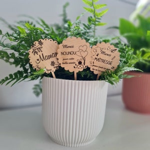 Pic personnalisé pour pot de fleur / Message personnalisé pour fleur