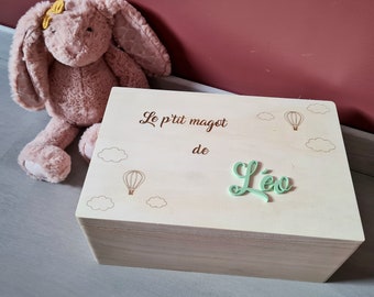 Boîte à souvenir petit rêveur, cadeau de naissance personnalisé / personnalisable, garçon ou fille