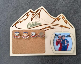 Support à médaille de ski/Porte médaille de ski personnalisable + photo à ajouter// livraison mondial relay