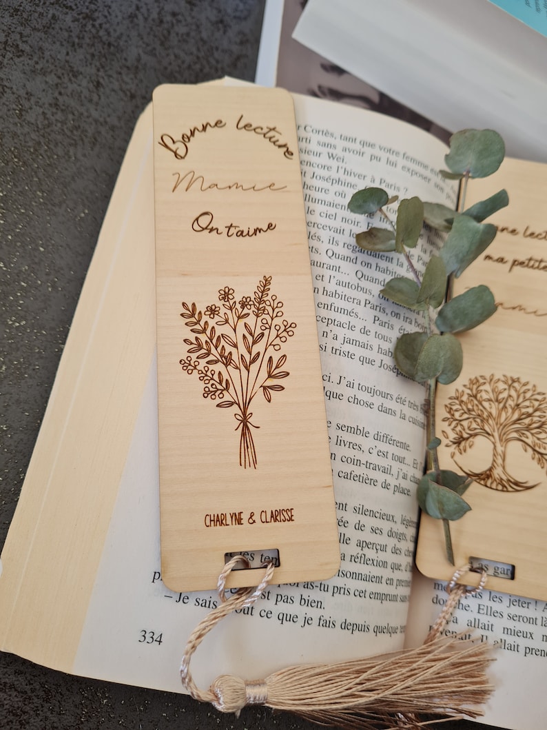 Marcapáginas de madera personalizable imagen 5