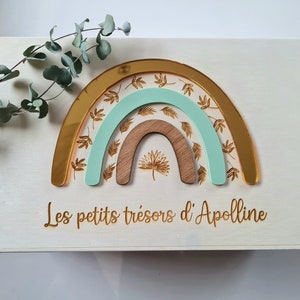 Caja de recuerdos mixta, regalo de nacimiento personalizado / personalizable