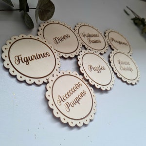 Wooden label for storage box