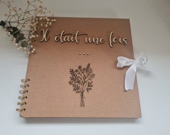 Album/Livre d'or motif bouquet pour tout type d'évènements (mariage, anniversaire, thèse, Baptême etc...) personnalisable