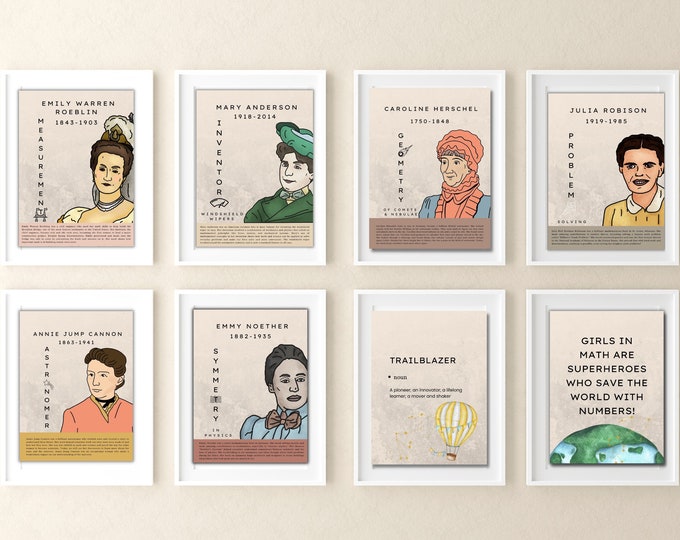 Famous Women Mathematicians Posters (set of 8) Printable, Science ...