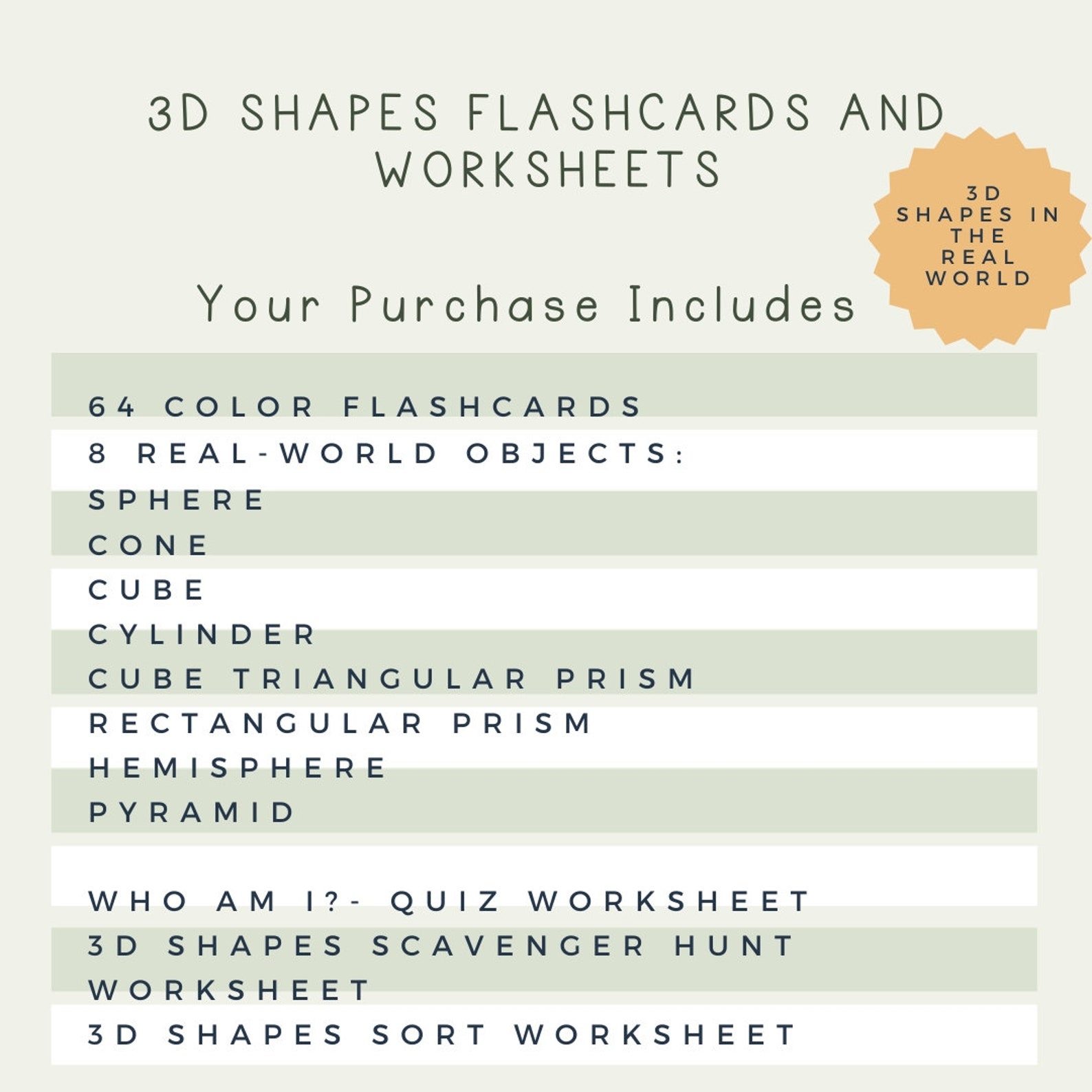 3D Shapes in the Real World Printable Flashcards for Kids With ...