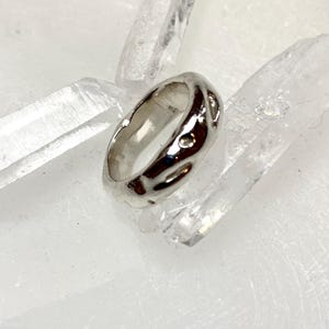 Sterling Silver Molten Ring: Chunky Liquid Metal Band, Size 3-1/4