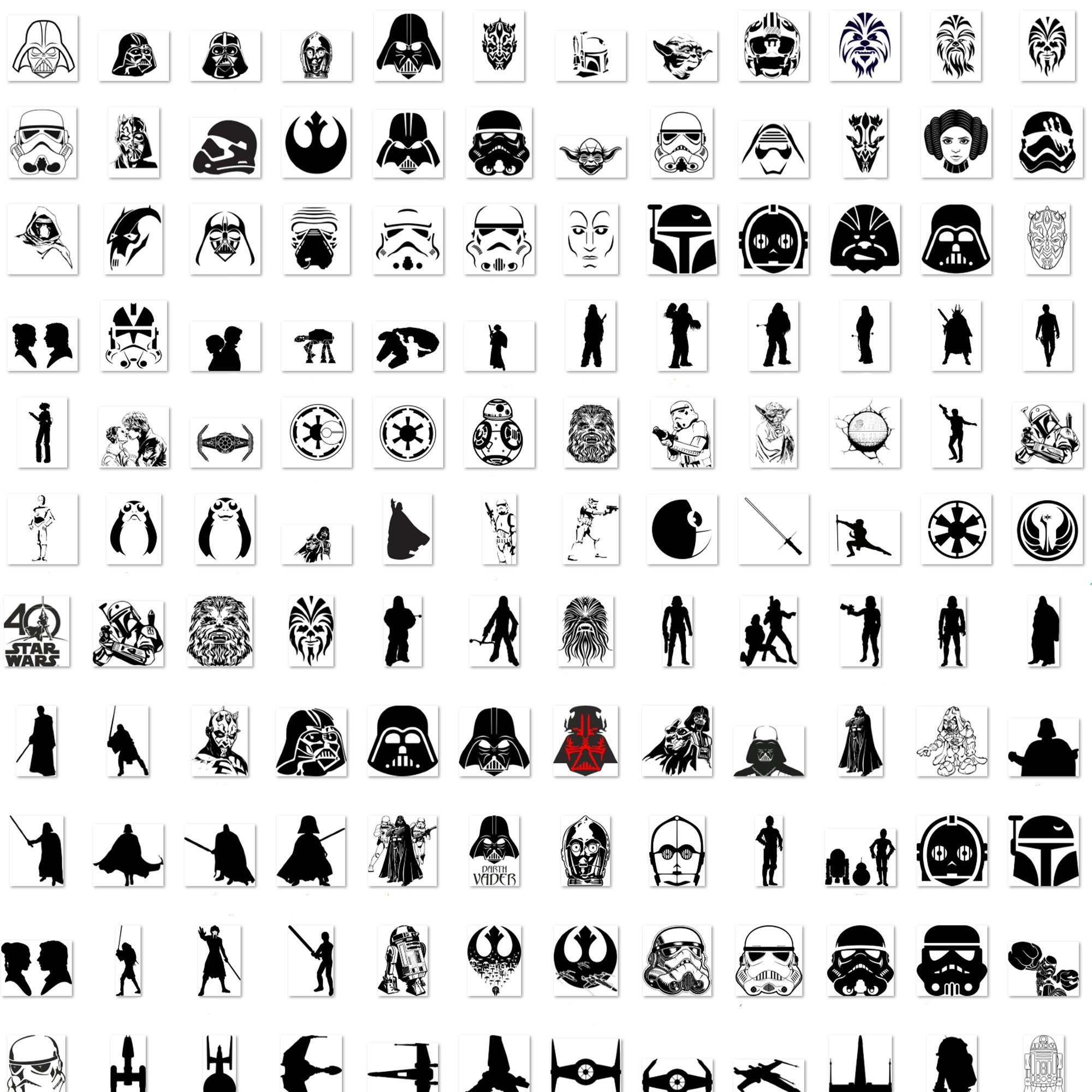 Star Wars Svg Bundle, 2000 Star Wars Files, Star Wars Cut Files, Darth Vader, Yoda, Mandalorian