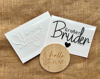 Iron-on image pregnancy announcement - siblings - big sister - big brother - sibling announcement