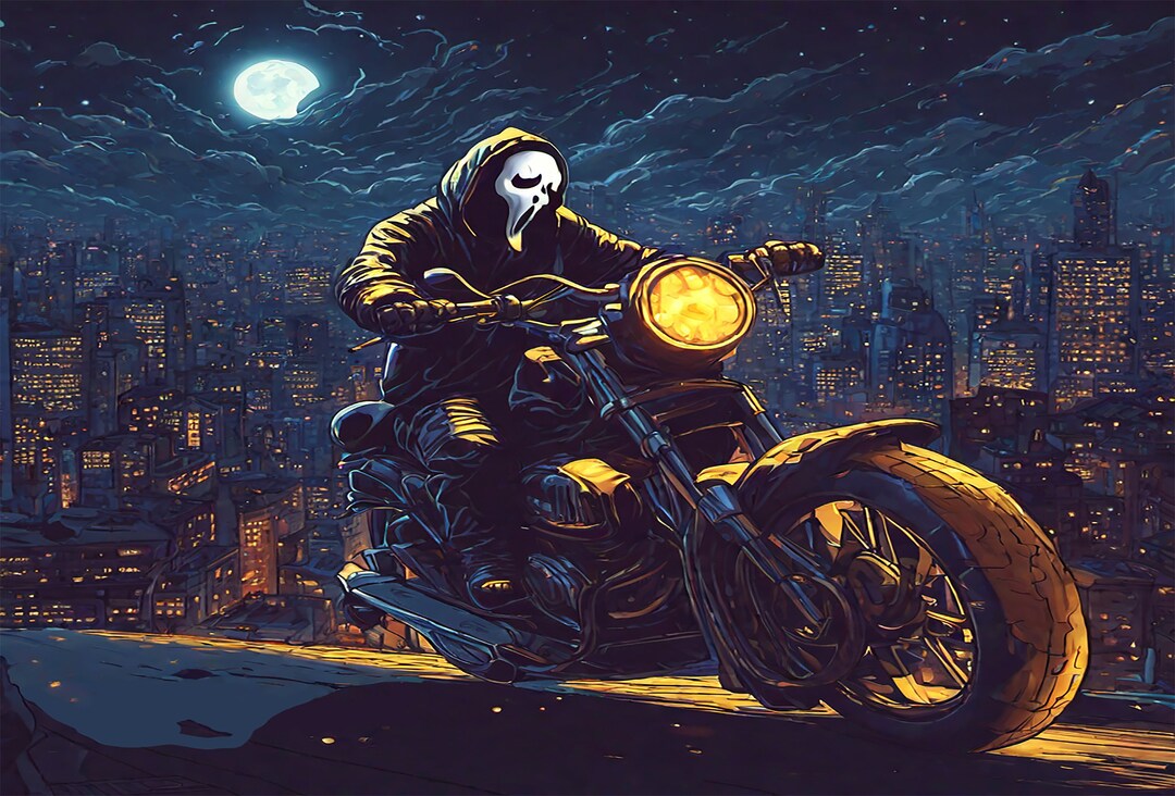Horror Gifted Ghostface Jigsaw Puzzle Ghost Face Motorbike Etsy