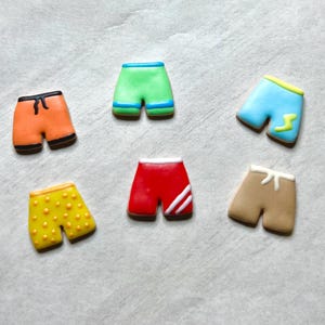 1:6 Scale Swim Trunk Cookies (6) for 11-12 Inch Fashion Dolls