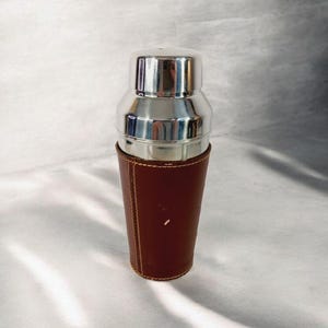 Hampton Home Shaker-Leather Like Stainless Steel Shaker: Timeless Elegance for Your Home Bar-Vintage Barware- Unique Gift- Barware As -Is