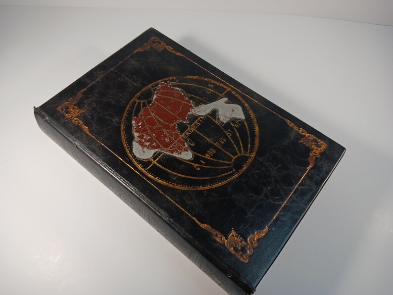 World Map Decorative Book Box Antique Style With Hidden Storage Etsy